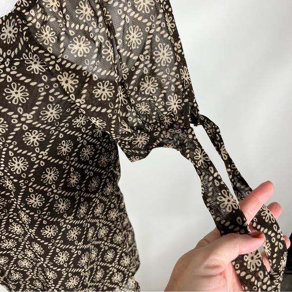 New York & Co Tie Sleeve Top - Picture 2 of 7